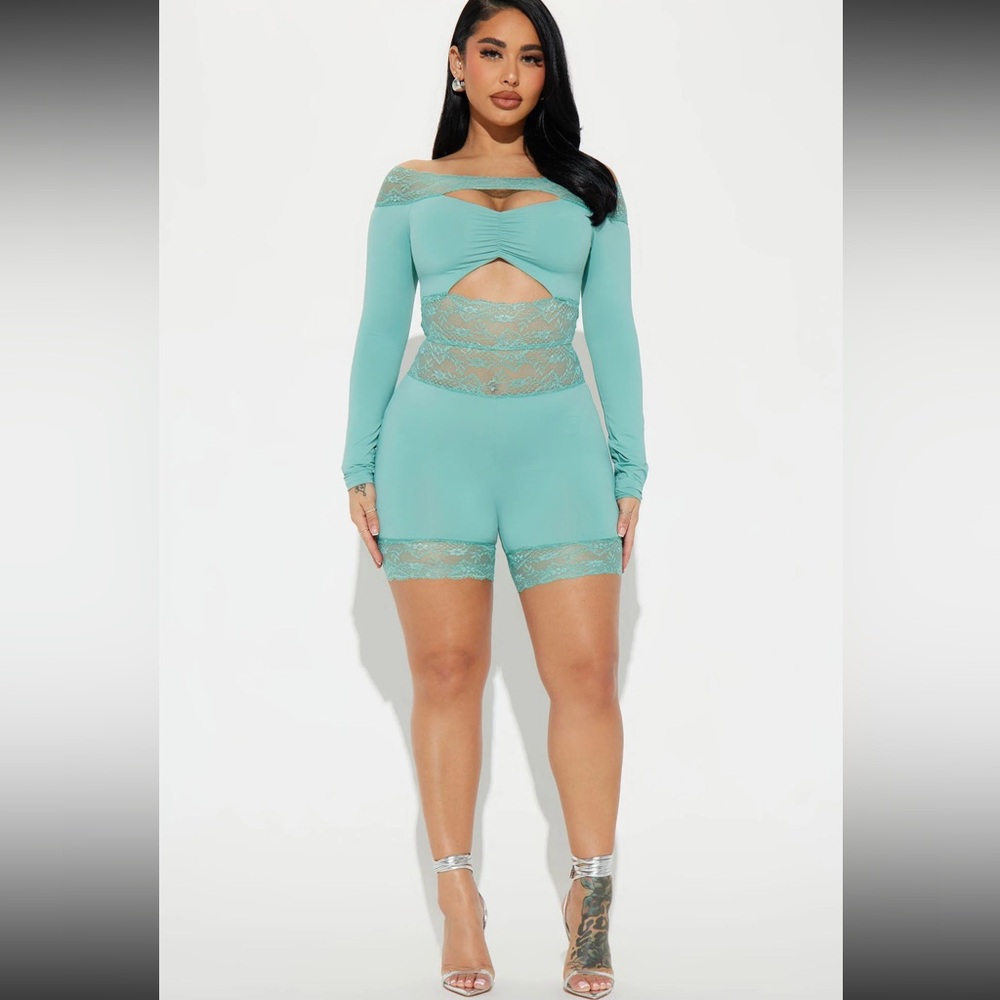 Lace Trim Romper